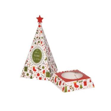 Imagem de Caixa Arvore Panetone Magia de Natal 03 Unidades Decora Doces Rizzo Ta