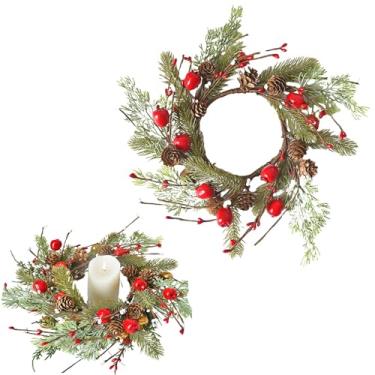 Imagem de Guirlanda de Natal para decoração de castiçal de mesa de Natal, decoração de sala de estar (verde)