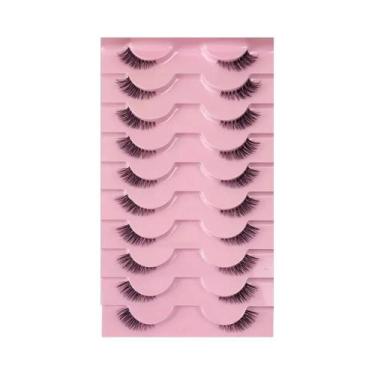 Imagem de Cílios Postiços Naturais 10 Pares, Cílios Curtos E Fluffy Estilo Gato,