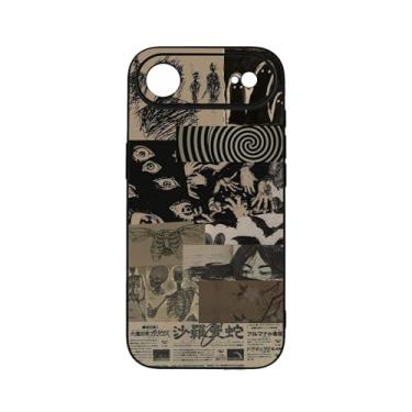 Imagem de qizjio Capa de telefone japonesa vintage à prova de choque protetora escura estética colagem anime capa de telefone para iPhone 17 Air