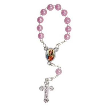 Imagem de 50 Mini Terço com Foto de Sagrado Coração de Maria - SJO Artigos Relig