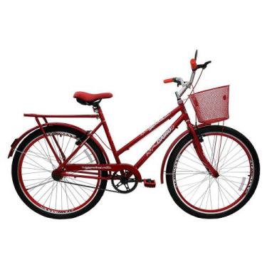Imagem de Bicicleta Cairu Aro 26 Cesta Feminino Personal Genova 311010, Vermelho