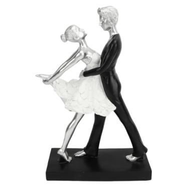 Imagem de GLOGLOW Escultura de Dança de Casal, Estátua Abstrata de Resina Artesanal, Design Moderno para Decoração de Casa, Decoração Diária (Abraçando Dança de Balé Duplo)