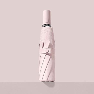 Imagem de LMJYU Guarda-chuva guarda-chuva chuva e vento proteção solar com cola preta revestimento UV guarda-chuva dobrável