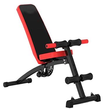 Imagem de LMJYU Banqueta com halteres multifuncional, banco dobrável com halteres, banco de peso ajustável, prancha supina para equipamentos de fitness, para treinamento em casa, academia, levantamento de peso