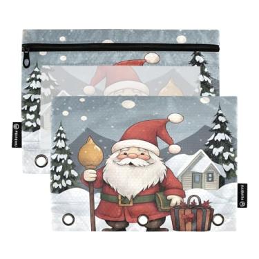 Imagem de Wassud Cartão de Feliz Natal com um gnomo no inverno, pacote com 2, pastas de fichário, pastas de bolso com 3 furos, organizador de fichários para casa, escritório
