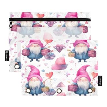 Imagem de Wassud Pacote com 2 pastas para fichário com estampa de gnomo aquarela, pastas de bolso com 3 furos, organizador de fichários para casa, escritório