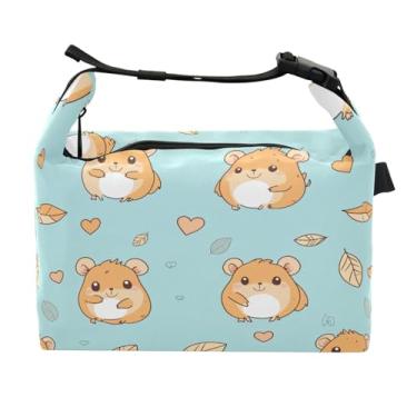 Imagem de STAYTOP Lancheira fofa de hamster com fivela de alça, lancheira isolada para meninos e meninas, lancheira térmica para trabalho escolar