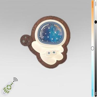 Imagem de Luminária de parede LED Astronauta 24W com controle remoto, 3 temperaturas de cor, para quarto e sala de estar. Ideal para ambientes internos, com design de menino ou menina, dimerizável e c
