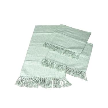 Imagem de Kit Passadeira Tapete Para Cozinha De Tear 3 Peças(Verde Agua Mesclado)