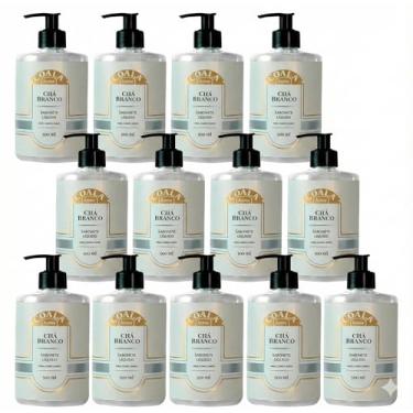 Imagem de Kit com 12 - Coala Sabonete Liquido Maos e Corpo Limpa Hidrata Perfuma 500ml Cha Branco