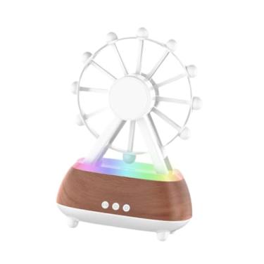 Imagem de IEUDNS Umidificador de ar portátil com difusor de óleos essenciais, luzes LED giratórias e alto-falante, ideal para quarto, escritório ou mesa de spa, Madeira