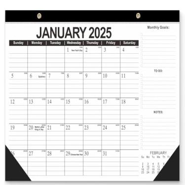 Imagem de CWPJUNDGP Calendário 2025 Edição Inglesa Calendário de Parede 18 Meses Contagem Regressiva Inglês Desktop Calendário de Mesa Simples