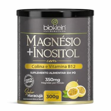 Imagem de Magnésio + Inositol em Pó 300g com Colina e Vitamina B12 Sabor Maracujá Bioklein