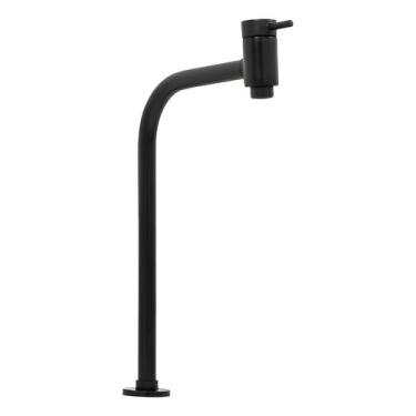 Imagem de TORNEIRA PRETA PARA BANHEIRO ALTA 90º SLIM LUXO METAL BLACK - AGUIA ME