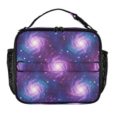Imagem de Joisal Lancheira colorida Nebulosa roxa para mulheres meninas lancheira com alça de ombro masculina crianças lancheira para trabalho meninos rosa linda bolsa térmica