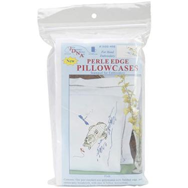 Imagem de Jack Dempsey Needle Art Fronha Perle Edge 1600498, acabamento de borda de peixe com perle, 50 x 76 cm, branca