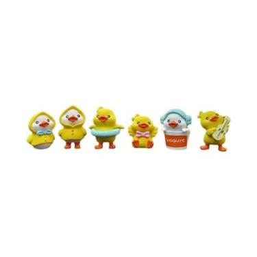 Imagem de Modelo De Figura De Anime De Pato Amarelo Fofo, 6 Peças, Ornamentos Mo