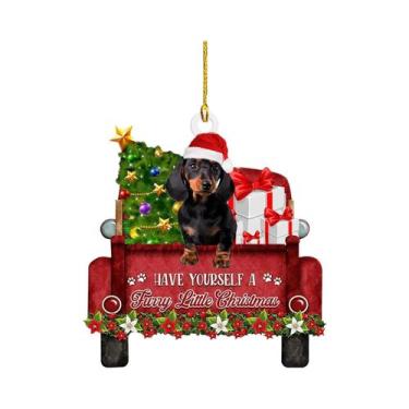 Imagem de Enfeites De Natal Em Forma De Cão Dachshund Pendentes Decorativos Para