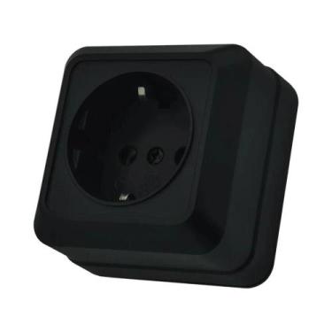 Imagem de Interruptor De Luz De Parede Preto 1 Gangue 1 Via, Plástico Retardante