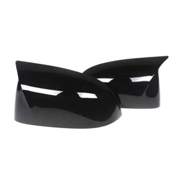 Imagem de Vista traseira do carro lateral asa espelho tampa gloss preto substituição capa acessórios do carro Compatível com bmw x5 g05 x4 g02 x3 g01 2018-2020(Ivory)