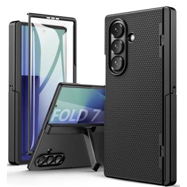 Imagem de SSLOTSCASE Capa para Samsung Galaxy Z Fold 7 com suporte, proteção de dobradiça e protetor de tela, suporte ajustável, capa rígida fina e durável à prova de choque para Samsung Galaxy Z