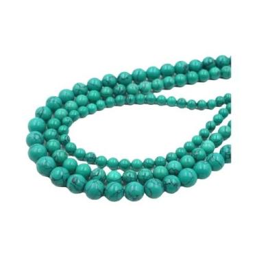 Imagem de Contas De Turquesa Verde 4-10mm Pedra Natural Redonda Solta Para Acess