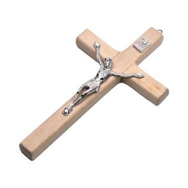 Imagem de 1pc artesanal de madeira cruz cristo estátua oração religiosa mão segu