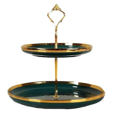 Imagem de fruteira cesta Cesta de frutas e vegetais de bancada, tigela moderna de cerâmica, prato de frutas, camada dupla, lanche, sobremesa, rack de armazenamento bancada