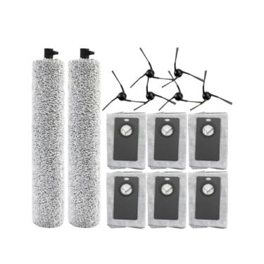 Imagem de Peças de reposição compatíveis com a máquina de varrer piso Uwant U300/U300 Max, inclui pano de rolo, saco de pó e escova lateral, peças sobressalentes de aspirador de pó(15)