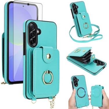 Imagem de Asuwish Capa de telefone para Samsung Galaxy A36 5G capa carteira destacável e protetor de tela anel com suporte transversal alça de cordão compatível com MagSafe bloqueio RFID A 36 36A LTE para