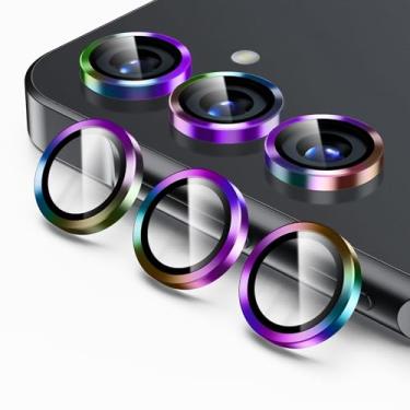 Imagem de PASNEW Protetor de lente para Samsung Galaxy S25 Plus, protetores de câmera individuais, vidro temperado HD ultrafino com borda de alumínio, dureza 9H, 1 conjunto, colorido