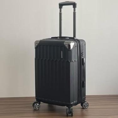 Imagem de Mala de Bordo ABS 10kg 17” a 21” Polegadas Mala de Viagem com Rodinhas 360° Cadeado Código (Preto-19”(10KG) Modelo-DDD333)