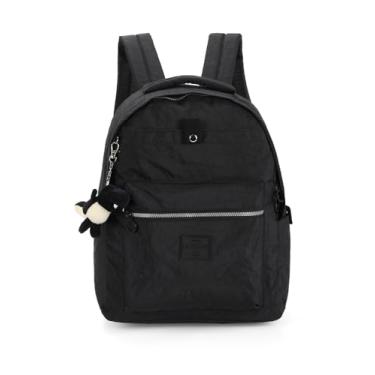 Imagem de Mochila Escolar Notebook Crinkle com Chaveiro Up4You Preto - Luxcel