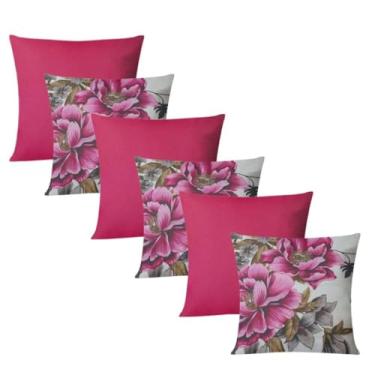 Imagem de Kit 6 Almofadas Decorativas Cheias 48x48cm com Zíper Invisível para Sofá Sala Quarto (877)
