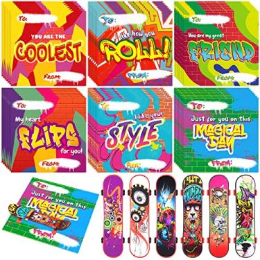 Imagem de BainGesk 30 Pack Valentines Day Cards with Finger Skateboards for Kids, Valentine Party Supplies for School, Valentine’s Party Favors, Classroom Exchange Gift for Boys & Girls