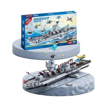 Imagem de Blocos De Montar De Navios De Guerra Militares, Modelo De Barco E Aviã