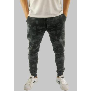 Imagem de Calca de moletom masculina casual, confortavel, camuflada, Cinza Verti