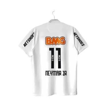 Imagem de Camisa De Futebol Neymar Jr 11 Branca De Manga Curta BMG Premium Com E