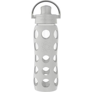 Imagem de Lifefactory Garrafa de água de vidro com tampa flip ativa de 623 g, 650 ml, cinza frio