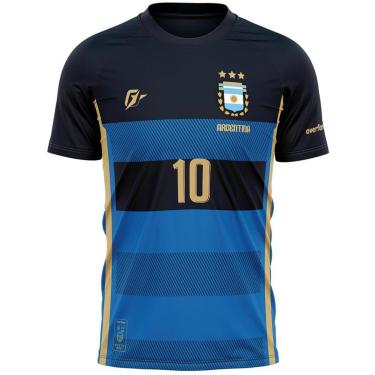Imagem de Camiseta Filtro UV Argentina Azul Retrô Tri Campeã-Masculino