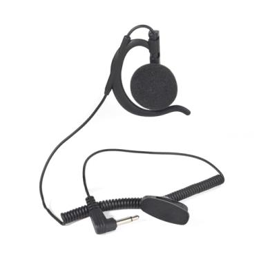 Imagem de TWAYRDIO Fone de ouvido de rádio de 3,5 mm apenas para ouvir com gancho de orelha grande, fone de ouvido tático para aplicação da lei para microfone Kenwood Motorola Walkie Talkie Speaker