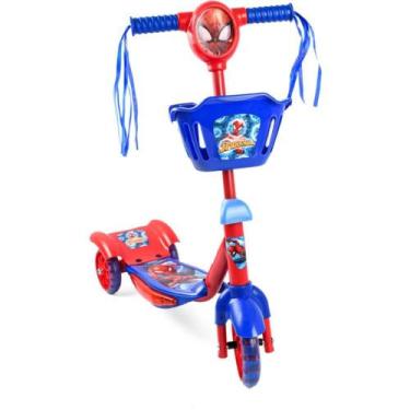 Imagem de Patinete SPIDER-MAN com LUZ, Som e Cestinha - DM Radical