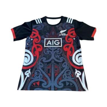 Imagem de Camiseta De Treinamento De Rugby Maori 3D Impressa, Absorvente De Suor