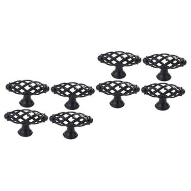 Imagem de 8 peças maçaneta de porta preta maçaneta de porta preta maçanetas de armário de banqueta preta maçanetas de armário de cozinha preta puxador de gaveta de metal puxador para móveis maçaneta de armário