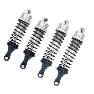 Imagem de Compatível com Traxxas para Slash 4x4 4WD 2WD para Rustler para VXL liga de alumínio amortecedor dianteiro traseiro 1/10 RC peça de atualização de carro RC amortecedor de choque de carro (prata)