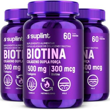 Imagem de Biotina 500 MG | Complexo de Beleza para Cabelo, Pele e Unhas | Suplemento para Crescimento Capilar | Vitaminas Sem Glúten | Desenvolvido na Holanda | Vitamina B para cabelo e unha | 60 Cápsulas (3 Pack)