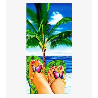 Imagem de Toalha De Praia Estampada Toque Aveludado Rozac Verde, UN, Verde