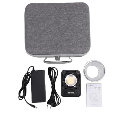 Imagem de Akozon Luz de Vídeo COB de 150 W Com Controle de APP, Luz de Estúdio 2700K-6500K Com Refletor, de Câmera Portátil Com Alça de Bateria, 6 Efeitos Predefinidos, Alto CRI 95+ para (Plugue UE)