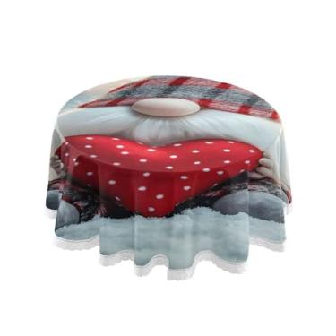 Imagem de Qilmy Toalha de mesa redonda de palmeira de treliça verde, 152 cm, resistente à água, à prova de derramamento, capa de mesa grande para jantar de reunião de família em ambientes internos e externos